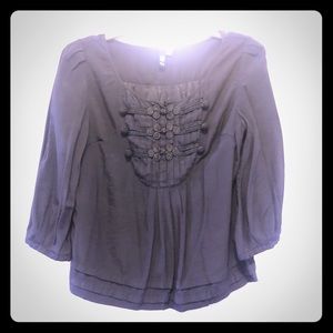 Nordstrom - Black Blouse with detailed neckline